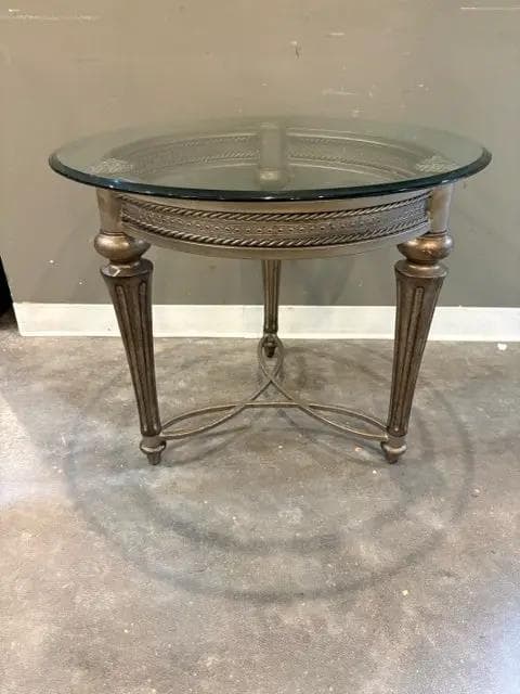 Decorative Metal Base With Glass Top Coffee Table