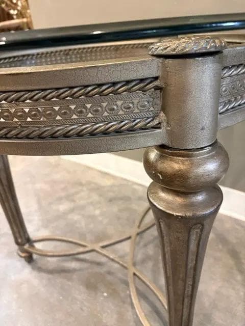 Decorative Metal Base With Glass Top Coffee Table - Thumbnail 3