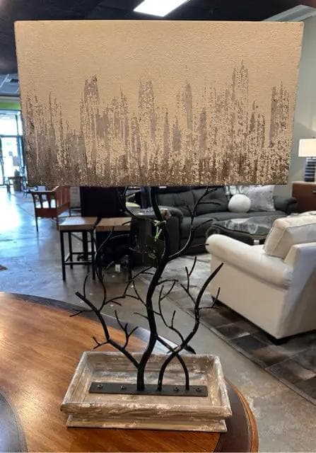 Mary Sue Table Lamp With Metal Shade And Wooden Base