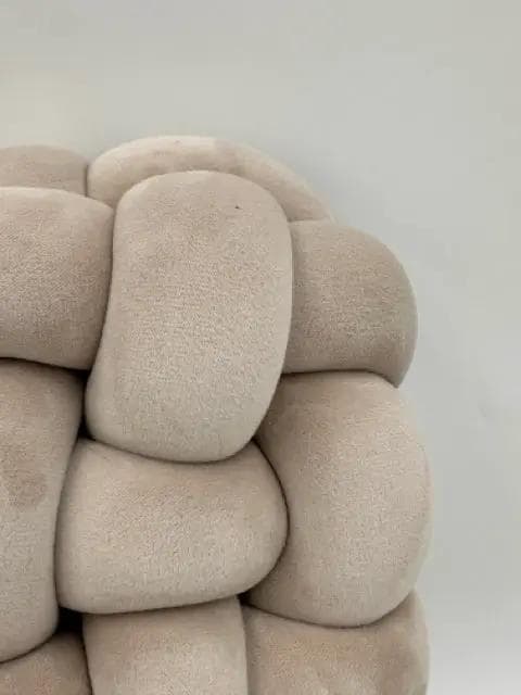 Beige Knotted Pillow - Thumbnail 2