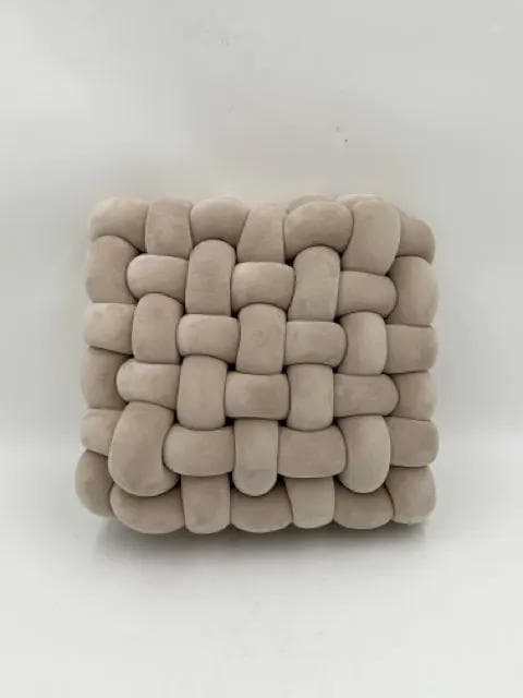 Beige Knotted Pillow