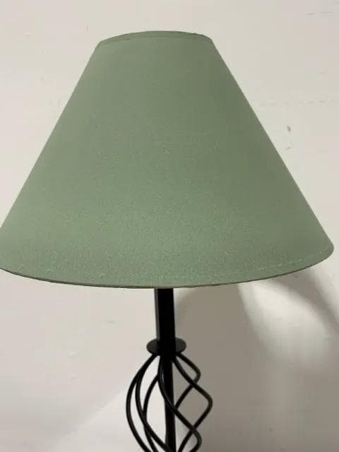 Iron Base With White Shade Table Lamp - Thumbnail 2