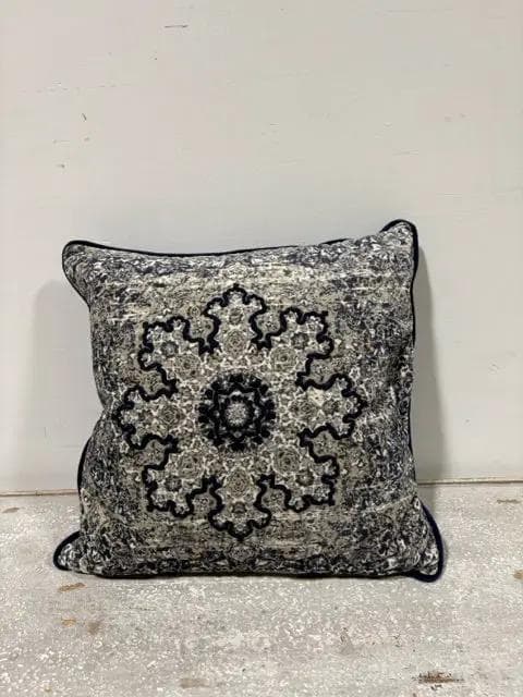 Villa Blue And White Medallion Pillow