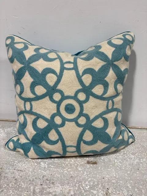Light Blue And White Geometric Pillow