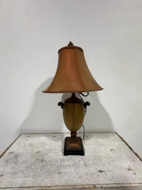 Uttermost Crackled Base Table Lamp With Rust Shade