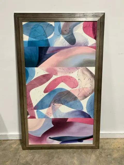 Layered Abstract In Silver Frame Wall Art