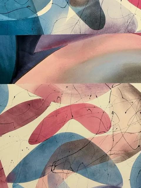 Layered Abstract In Silver Frame Wall Art - Thumbnail 2