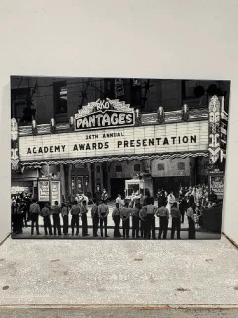 Hollywood Pantages Theatre Black And White Canvas Art