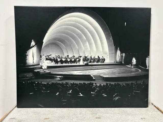 Hollywood Bowl Amphitheater Black And White Canvas Art
