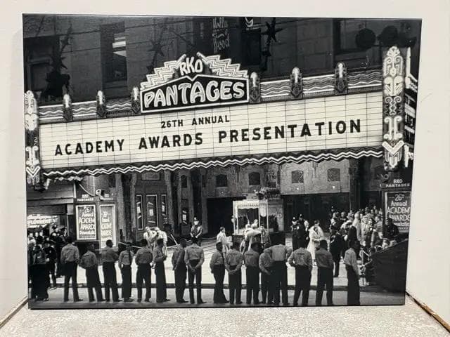 Hollywood Pantages Theatre Black And White Canvas Art - Thumbnail 2