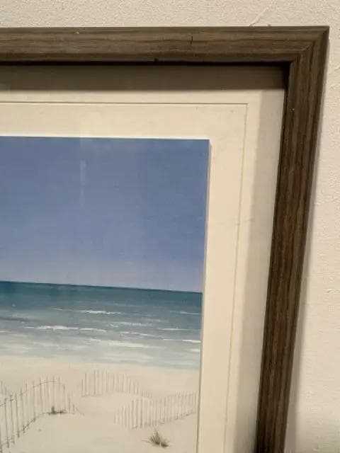 Beach Scene In Grey Frame Wall Art - Thumbnail 2
