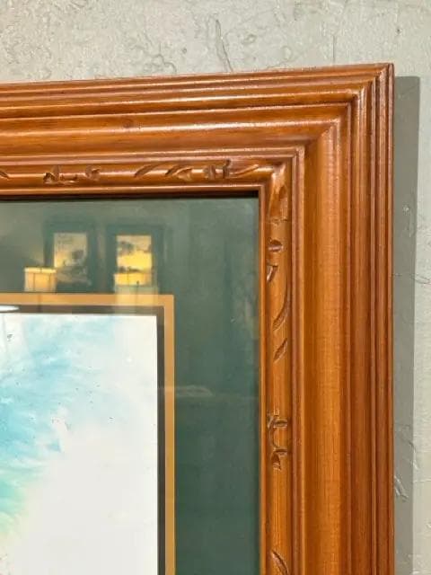 Raccoons in Foliage signed by Robert Carver in Oak Frame - Thumbnail 3