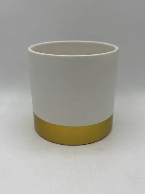 White Ceramic Vase With Gold Rim
