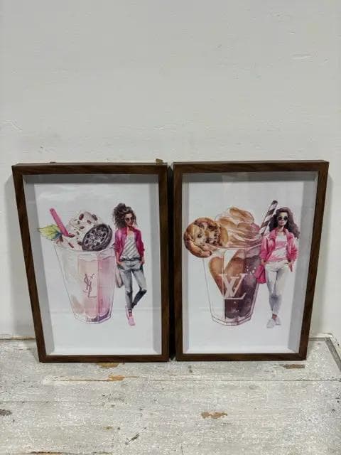 Set of 2 Louis Vuitton Milkshake Framed Artwork