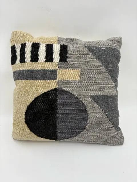 Tan, Black,And Grey Textured Pillow