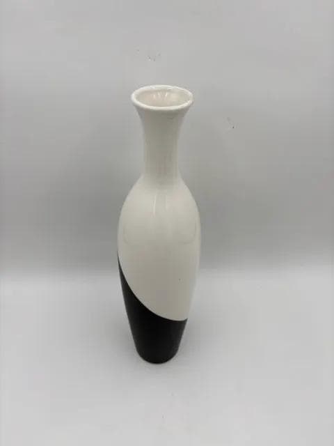 Black And White Bottle Neck Vase - Thumbnail 2