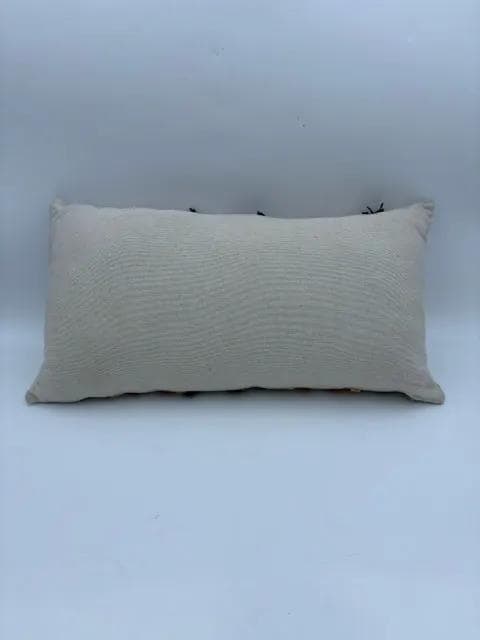 Tan And Gold Textured Lumbar Pillow - Thumbnail 2