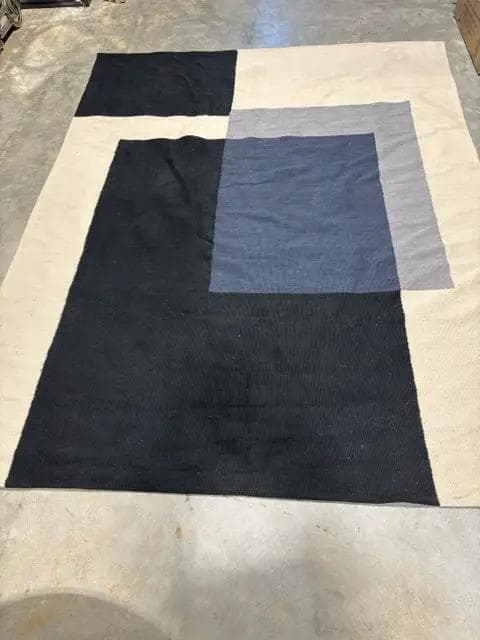 8' x 10' Blue, Black, Grey, And Khaki Area Rug