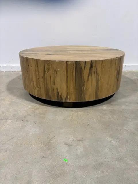 Hudson Round Drum Coffee Table (AS IS) - Thumbnail 2