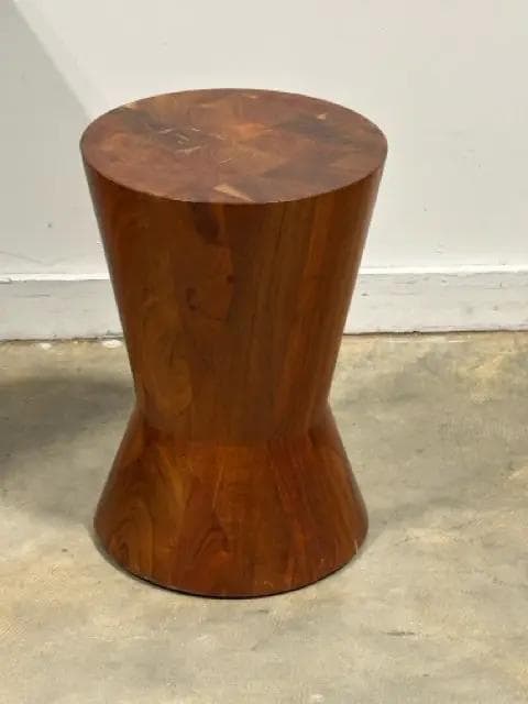 Wooden Drum Accent Table