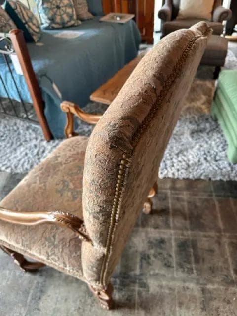 Sherril Tan And Green Tapestry Arm Chair - Thumbnail 3