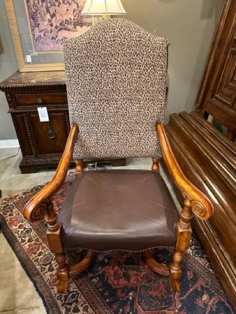 Leather And Animal Print Armchair