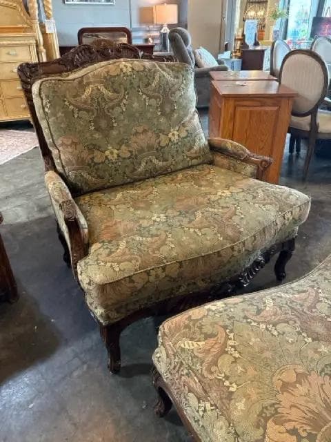 Sherrill Bergere Style Chair And Ottoman