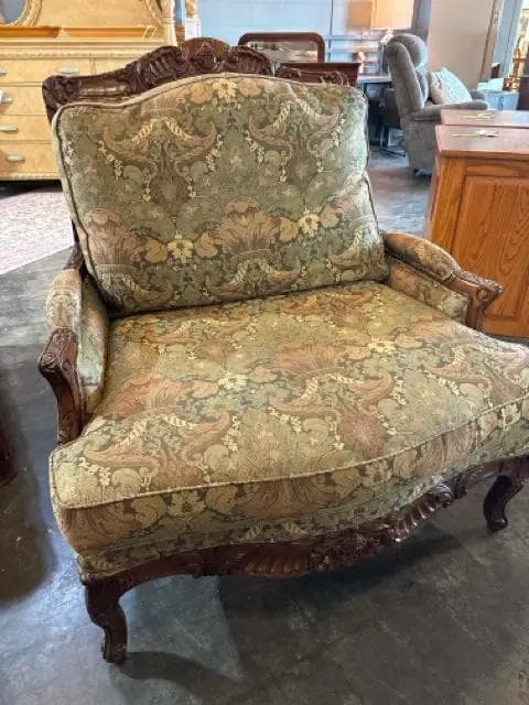 Sherrill Bergere Style Chair And Ottoman - Thumbnail 3