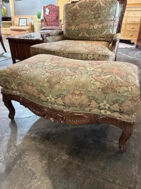 Sherrill Bergere Style Chair And Ottoman - Thumbnail 2