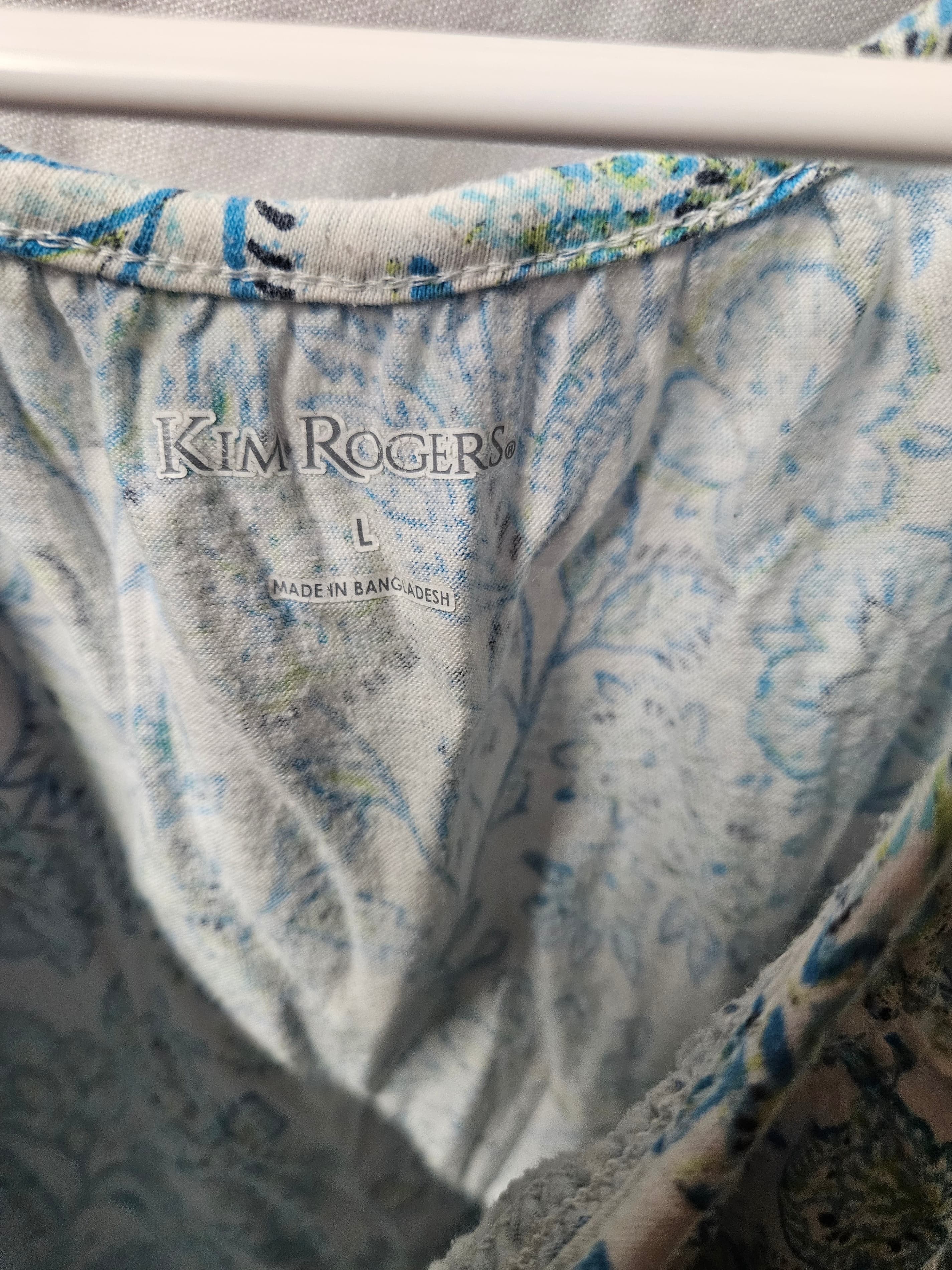 Kim Rogers Floral Short Sleeve Blouse Size M - Thumbnail 2