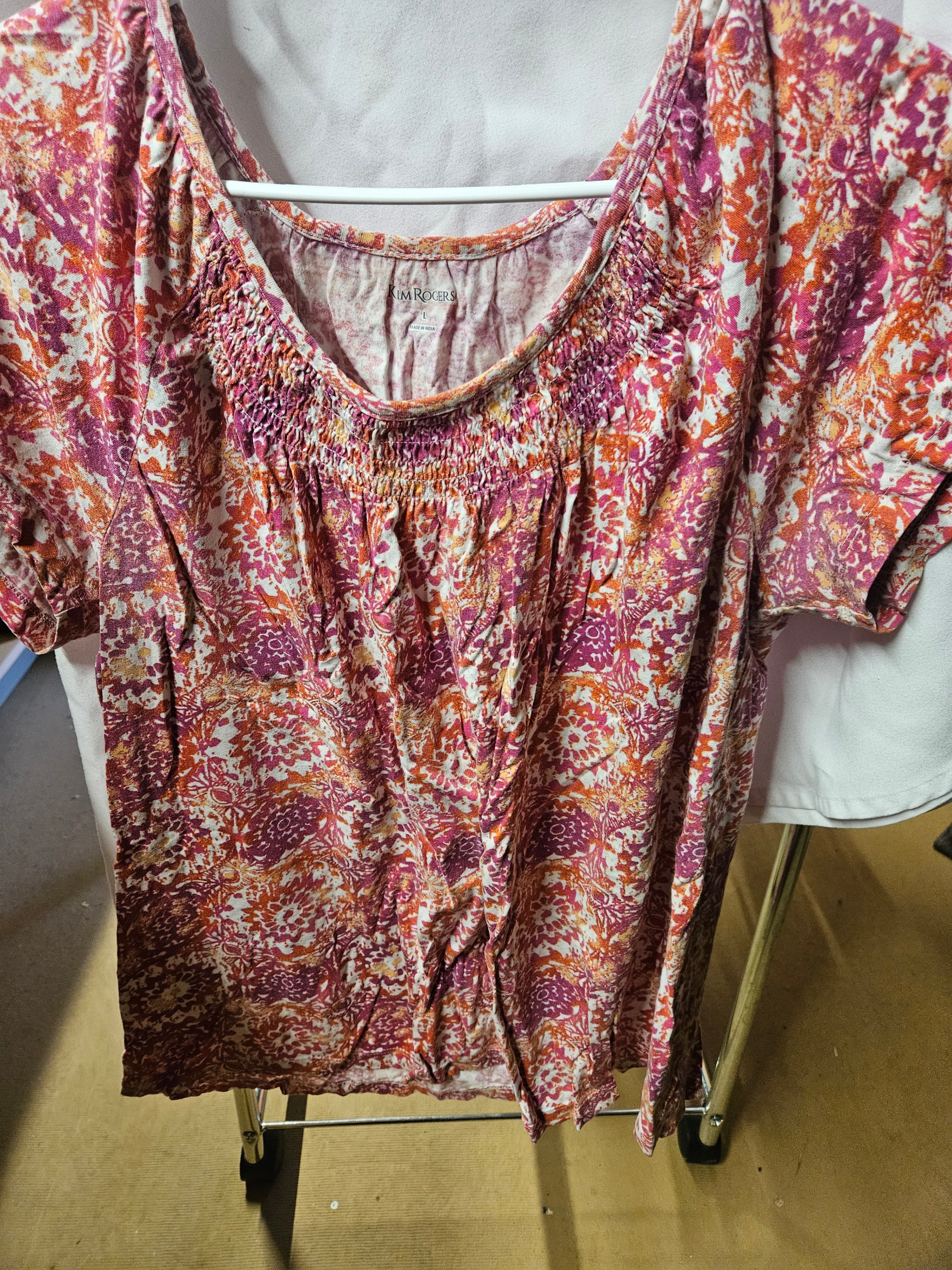 Kim Rogers Women's Floral Top Size L