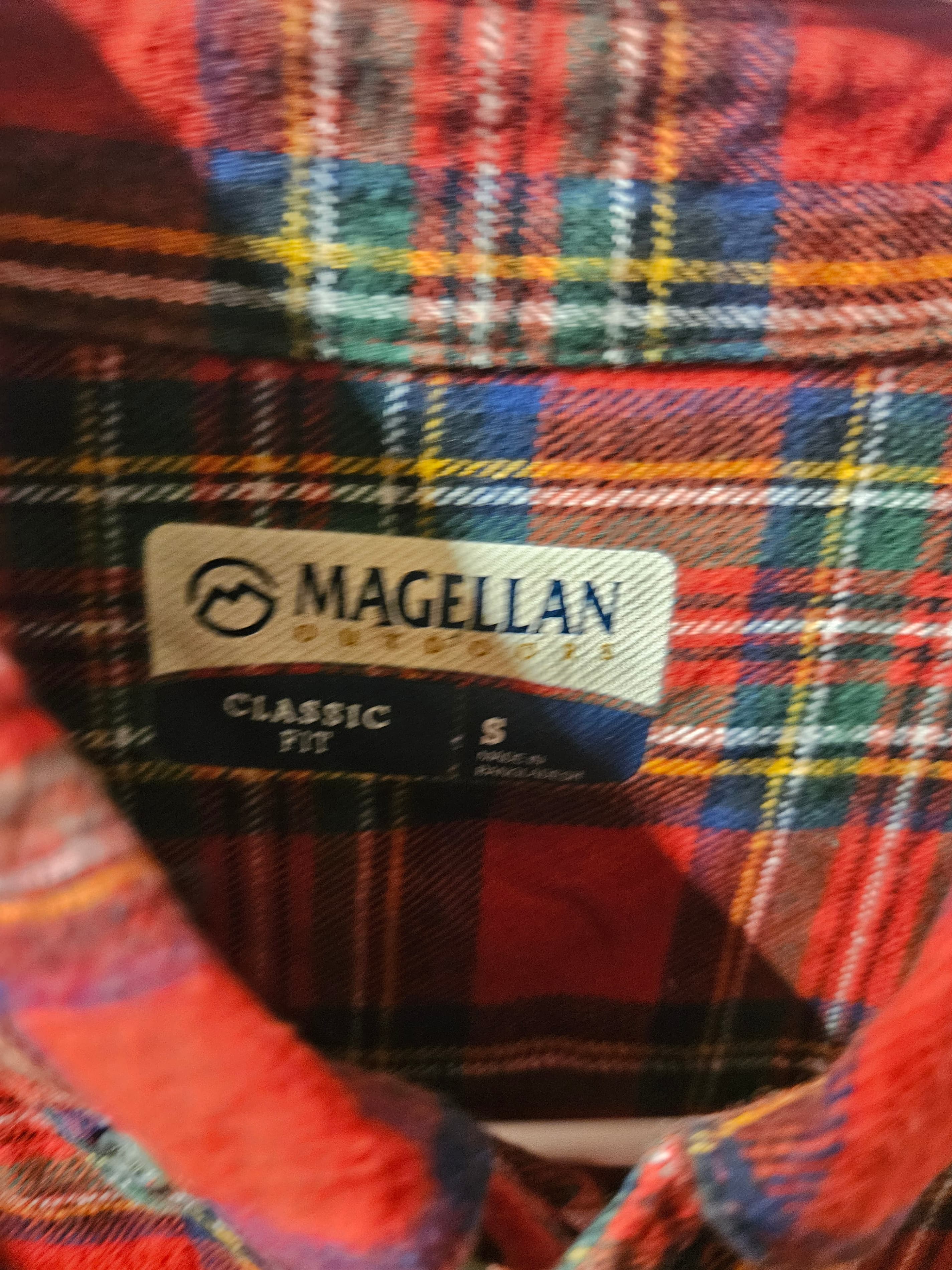 Magellan Red Plaid Button-Up Shirt Size S - Thumbnail 3