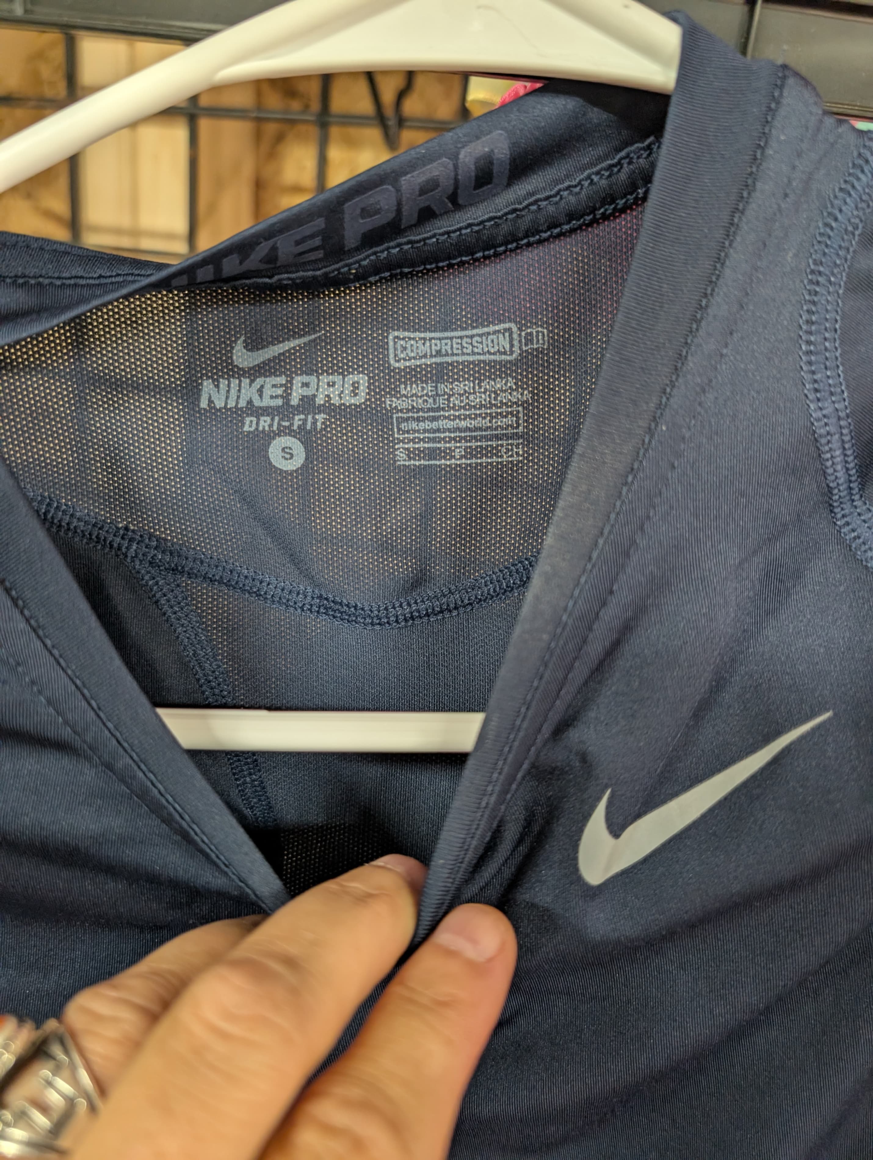 Nike Pro Dri-FIT Compression Shirt Small Navy - Thumbnail 2