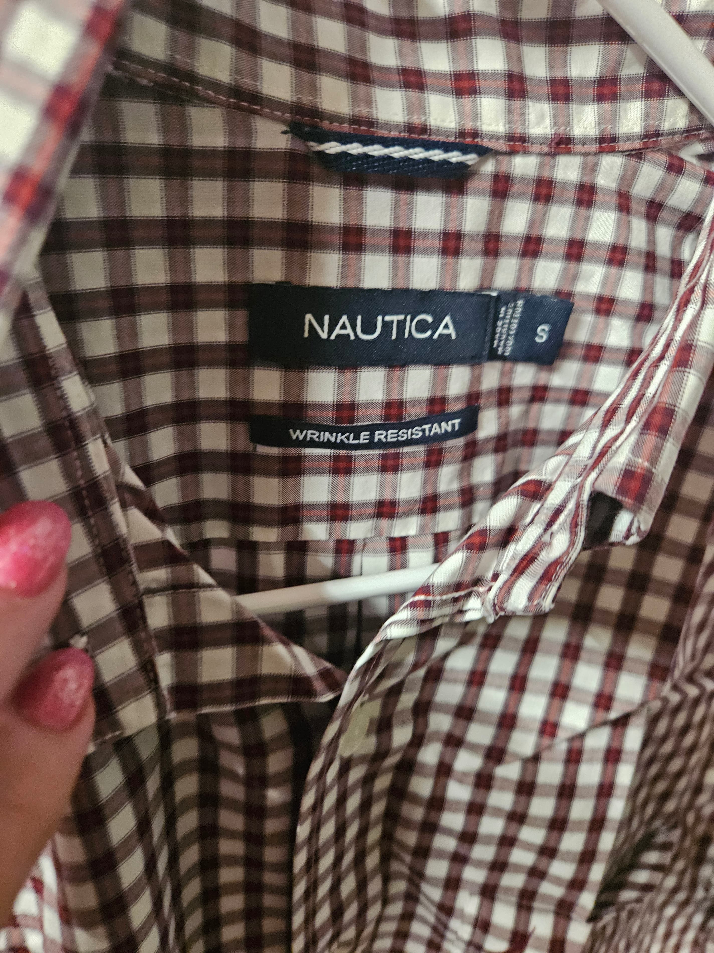 Nautica Men's Checkered Short Sleeve Shirt Size S - Thumbnail 2