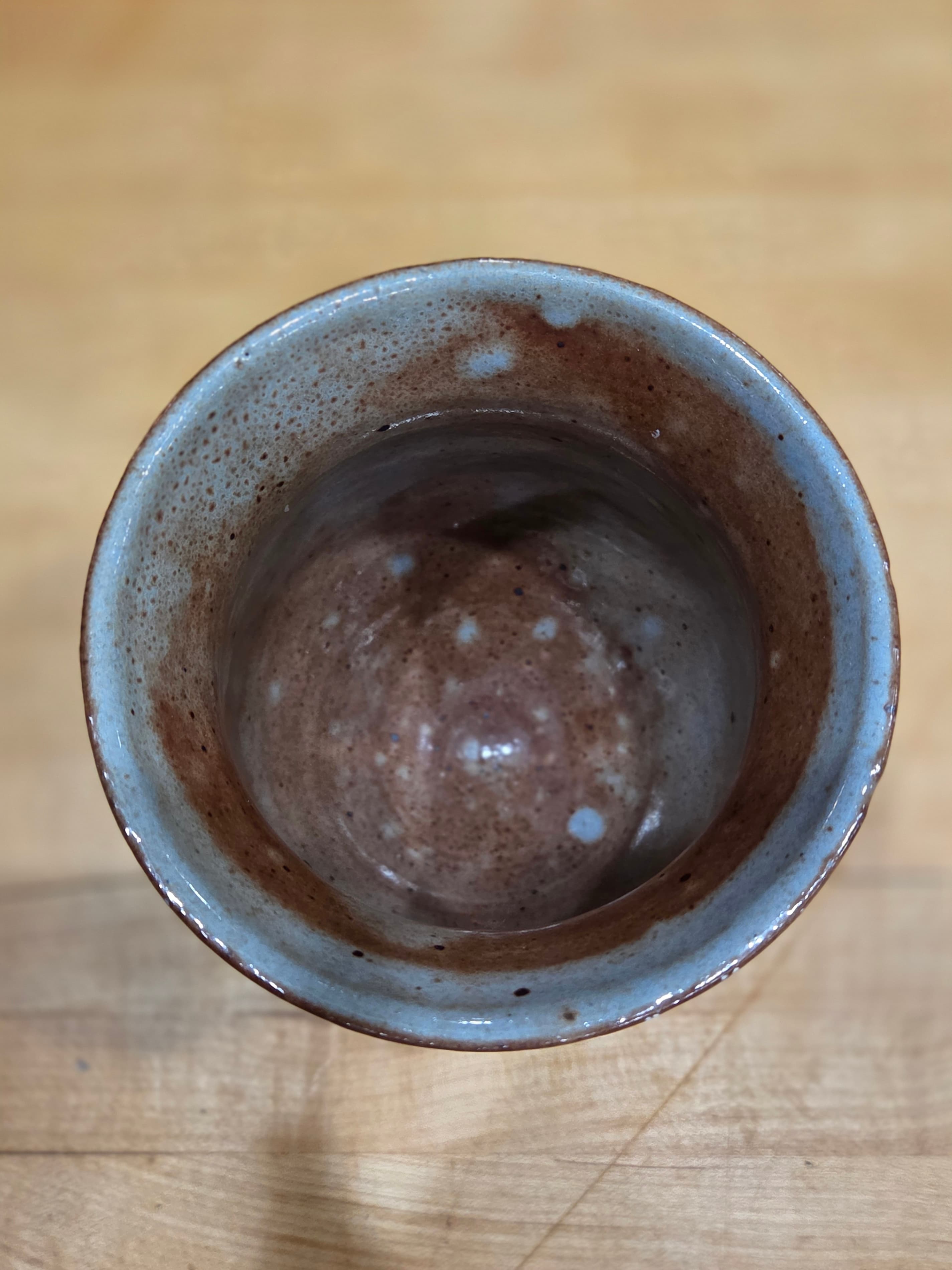 Vintage RDB Signed Speckled Stoneware Studio Pottery Vase Mug - Thumbnail 2