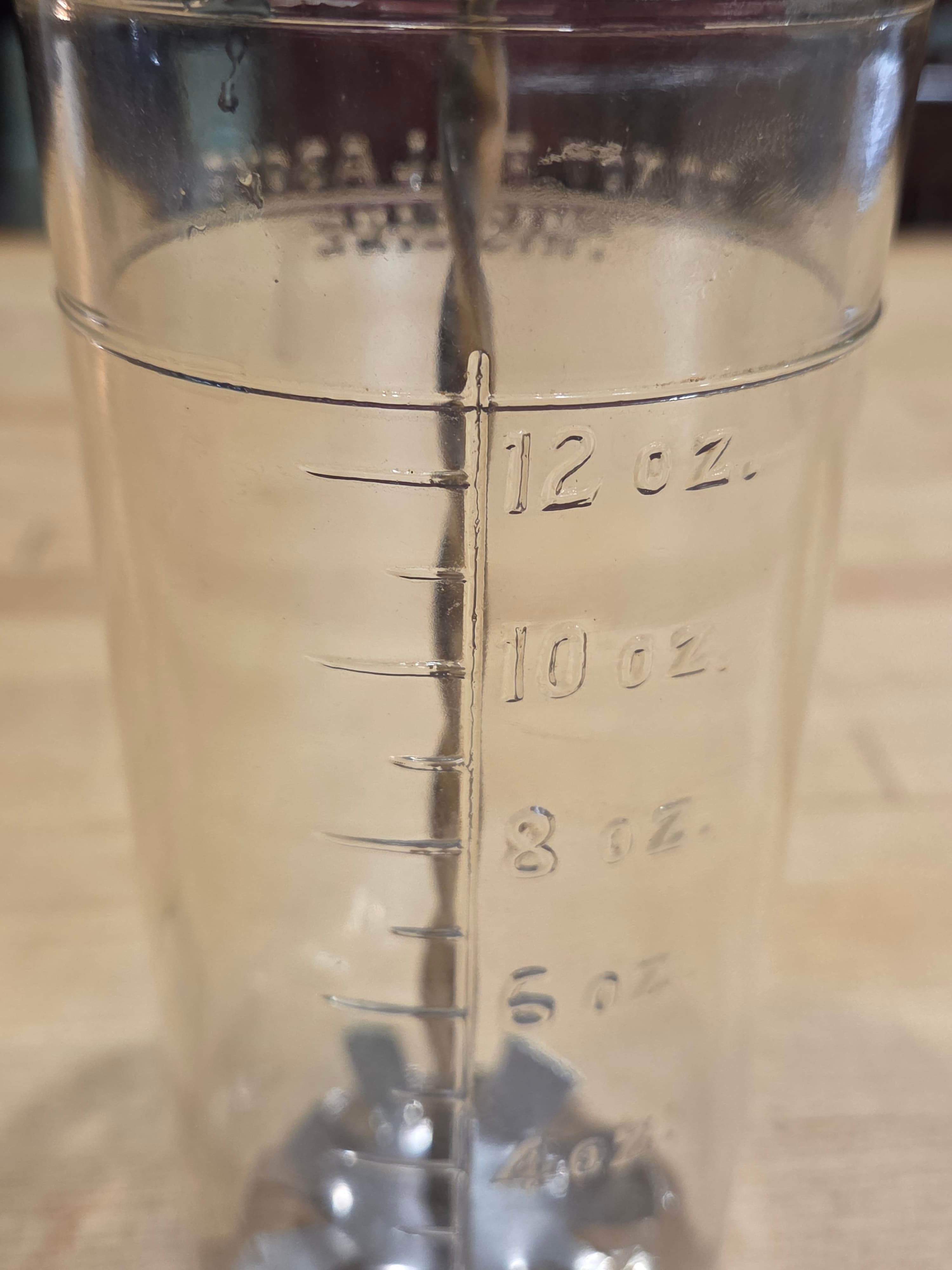 Vintage Antique A&J Hazel Atlas 12 oz Glass Quick Mixer Cream Whipper - Thumbnail 3