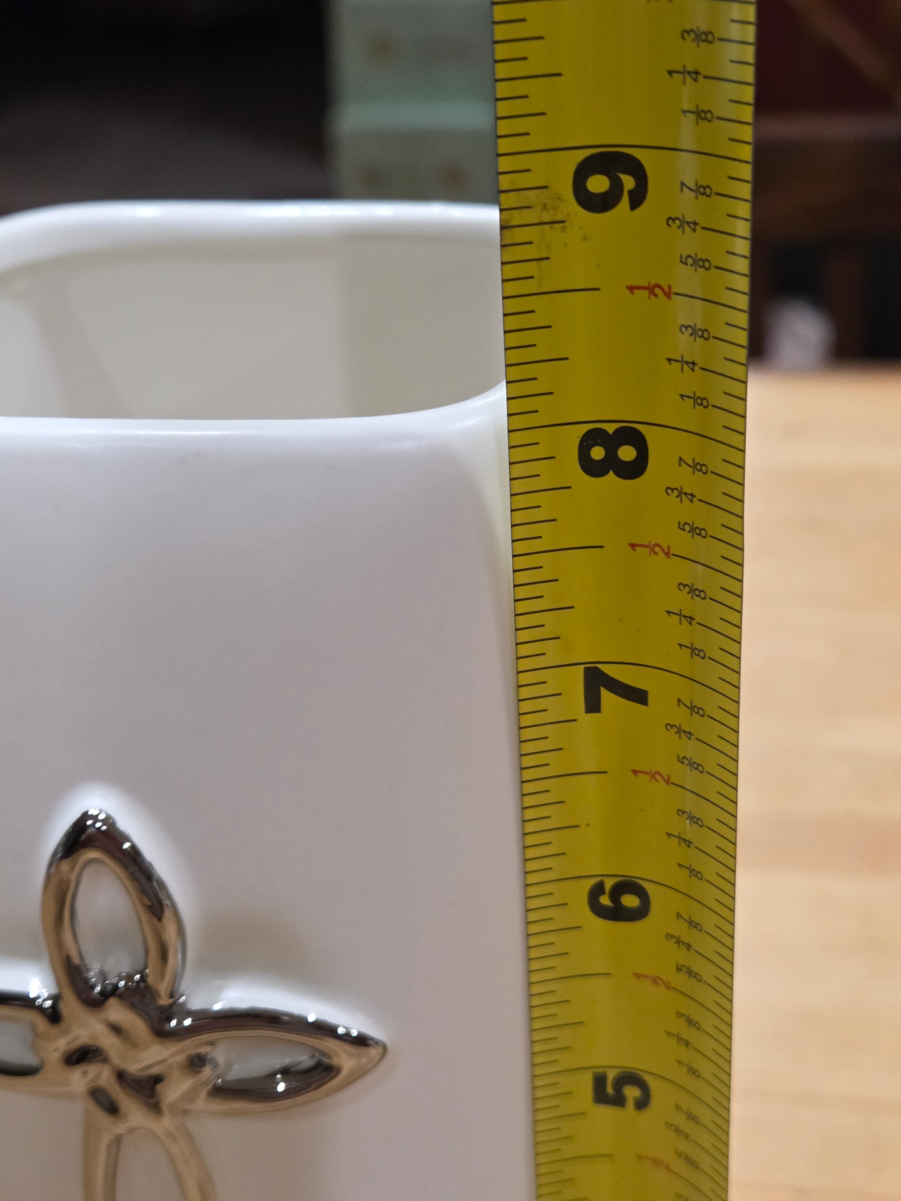 Vintage FTD Faithful Blessings White Ceramic Silver Cross Flower Vase - Thumbnail 5