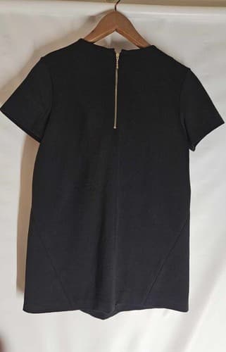 Kate Spade New York Blouse Women's Size 4 Black Short Sleeve Jewels On Collar - Thumbnail 2
