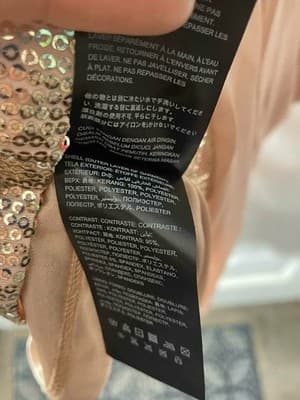 Bebe Women's Dress rose pink gold sequin mesh v neck cutout top Small Mini Dress - Thumbnail 3