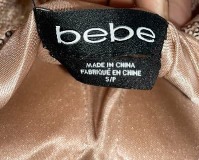 Bebe Women's Dress rose pink gold sequin mesh v neck cutout top Small Mini Dress - Thumbnail 8