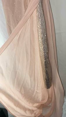 Bebe Women's Dress rose pink gold sequin mesh v neck cutout top Small Mini Dress - Thumbnail 6