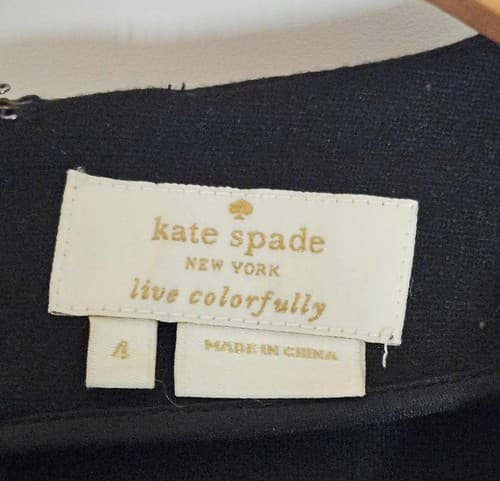 Kate Spade New York Blouse Women's Size 4 Black Short Sleeve Jewels On Collar - Thumbnail 6