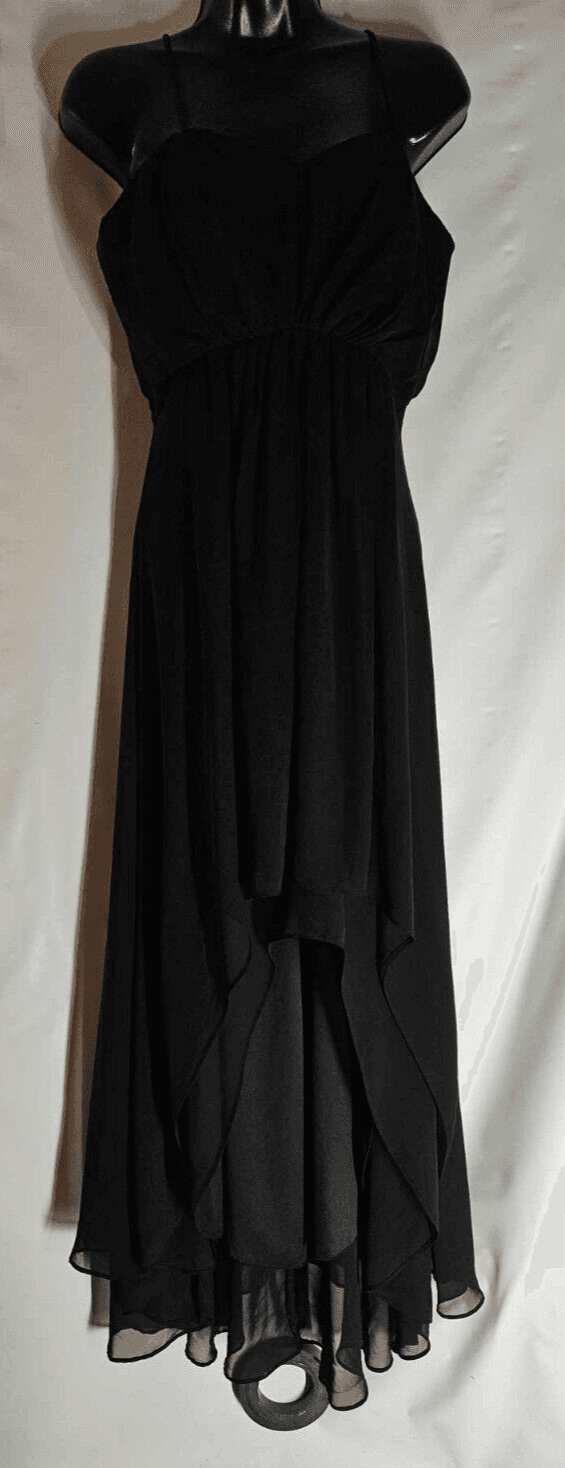 Fiesta Women's Black Formal Dress Medium Strapless Elastic Waste Layers Flare - Thumbnail 4