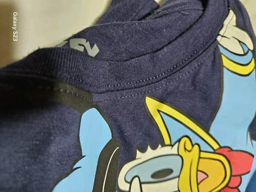 Disney Mickey and Friends XL Women's Blue Long Sleeve Crop T-Shirt - Thumbnail 3