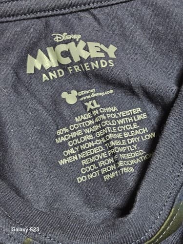 Disney Mickey and Friends XL Women's Blue Long Sleeve Crop T-Shirt - Thumbnail 4