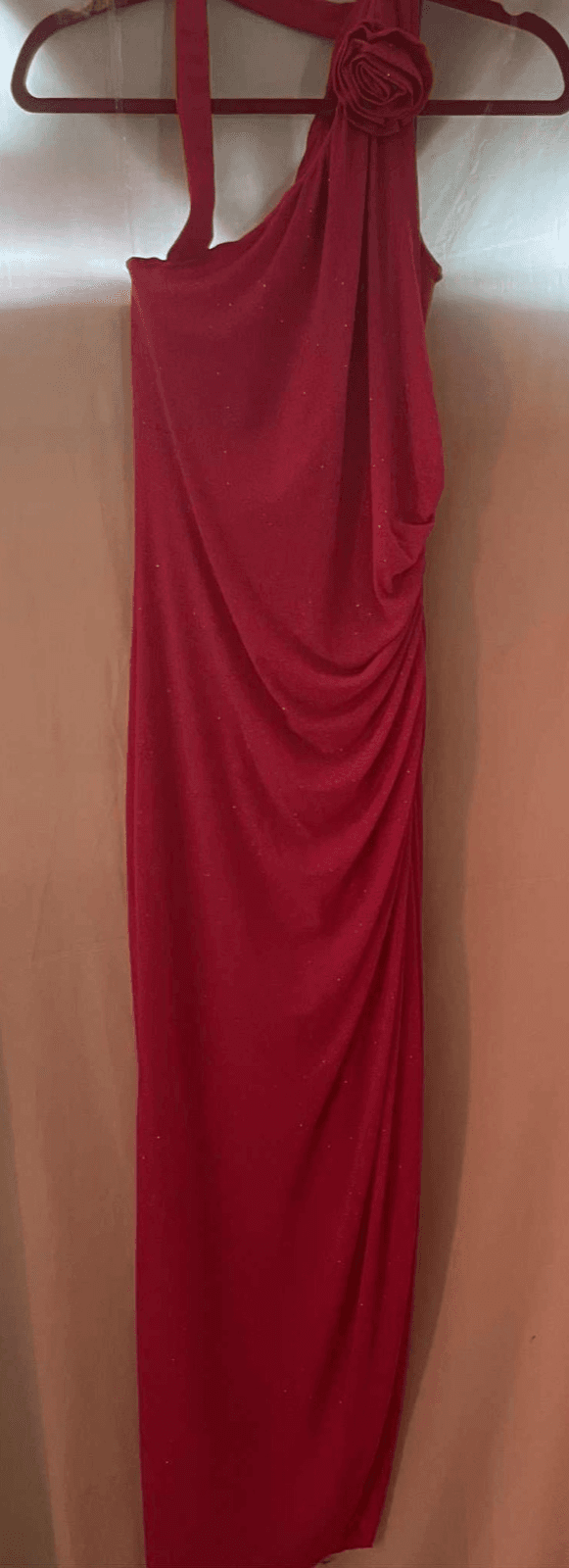 Lovely Grace Women's Pink Sparkle Maxi Dress Size Medium NWT One Strap Form Fit - Thumbnail 10