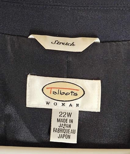 Talbots Women's Size 22w Black Stretch Lined Jacket With Pockets Full Front Zip - Thumbnail 6
