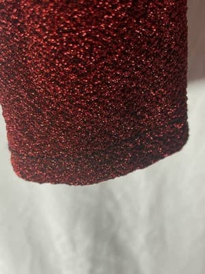 Pretty Little Things Red Metallic Glitter Women's Jumpsuit Large Pants Romper - Thumbnail 7