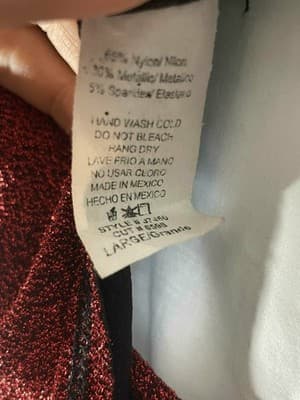 Pretty Little Things Red Metallic Glitter Women's Jumpsuit Large Pants Romper - Thumbnail 3