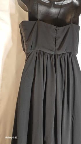 Fiesta Women's Black Formal Dress Medium Strapless Elastic Waste Layers Flare - Thumbnail 12